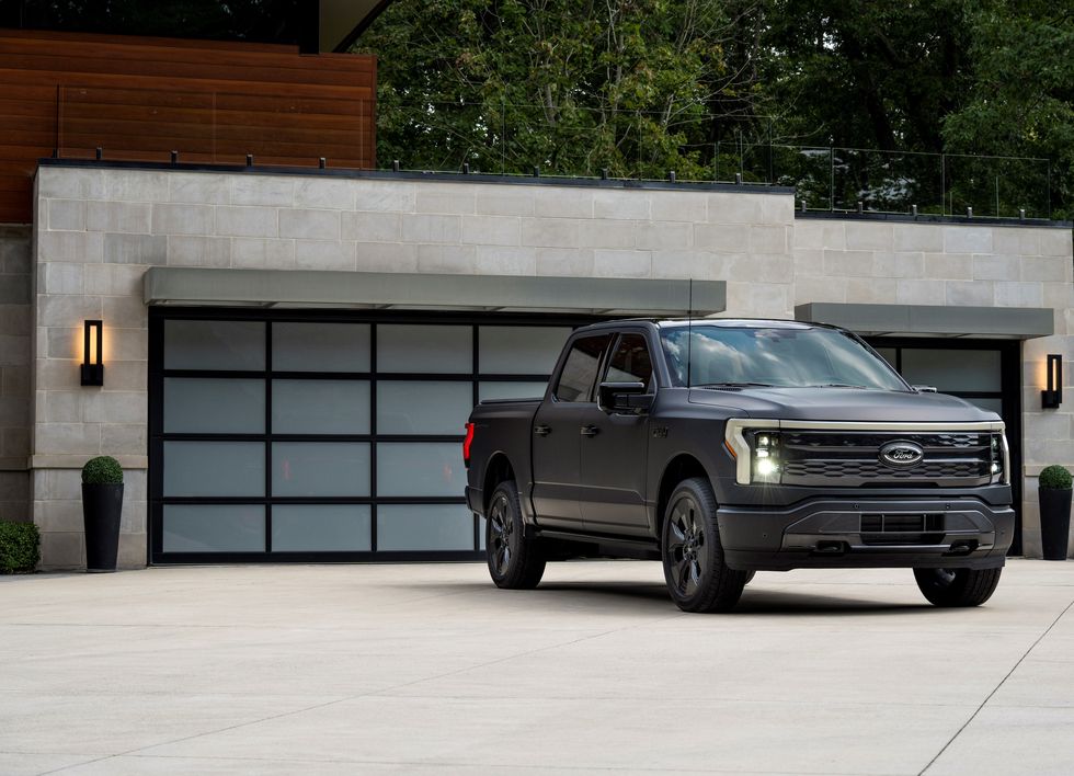 View Photos of the 2024 Ford F-150 Lightning Platinum Black
