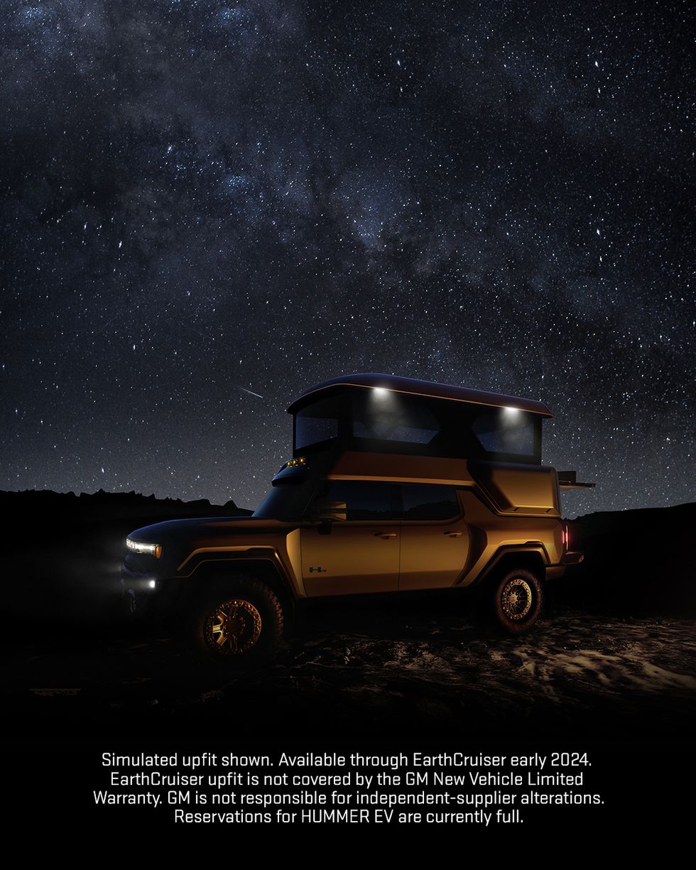 GMC/EarthCruiser Tease an Overlanding Version of the Hummer EV