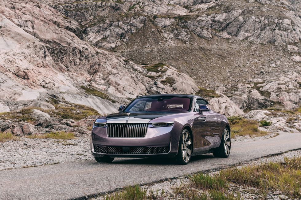 The Second Rolls-Royce Droptail Wears Amethyst Gems, Elegant Purple Paint