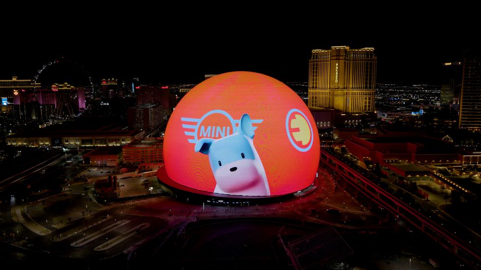 Mini’s Infotainment Mascot, Spike the Dog, Takes Over the Vegas Sphere