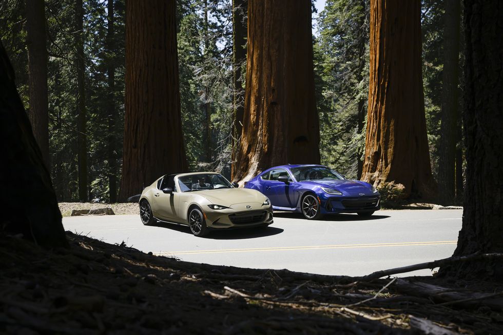 View Photos of the 2024 Mazda MX-5 Miata RF Club vs. 2024 Subaru BRZ tS