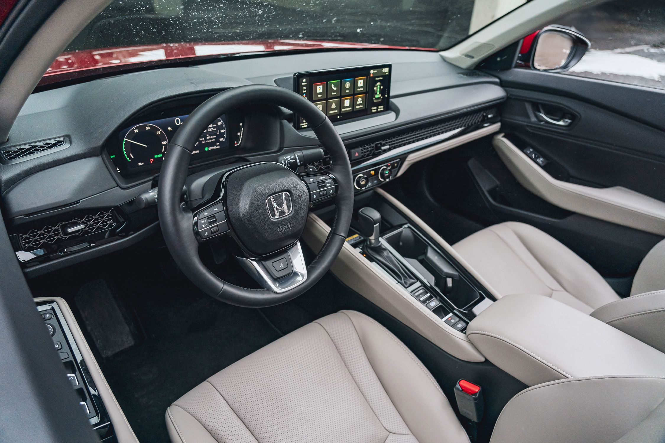 View Interior Photos of the Honda Accord Touring, ﻿Hyundai Sonata Limited Hybrid, and Toyota Camry XLE AWD
