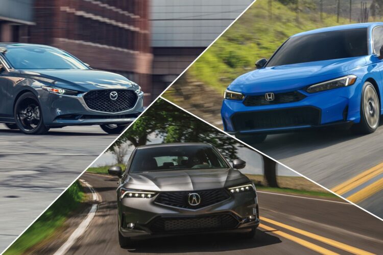 We Compare Specs on the 2025 Honda Civic, Mazda 3, and Acura Integra