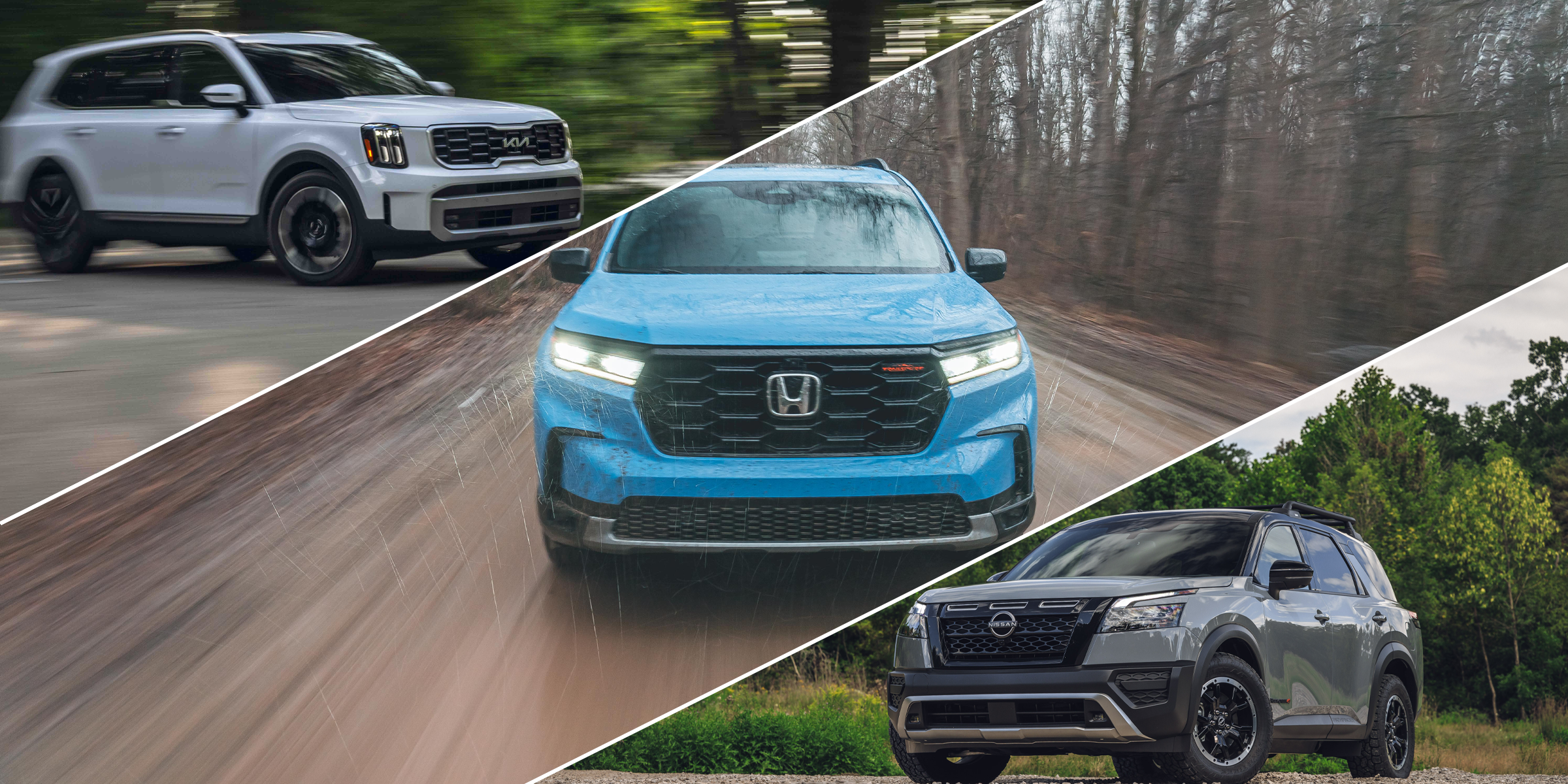 2025 Honda Pilot vs. Kia Telluride vs. Nissan Pathfinder