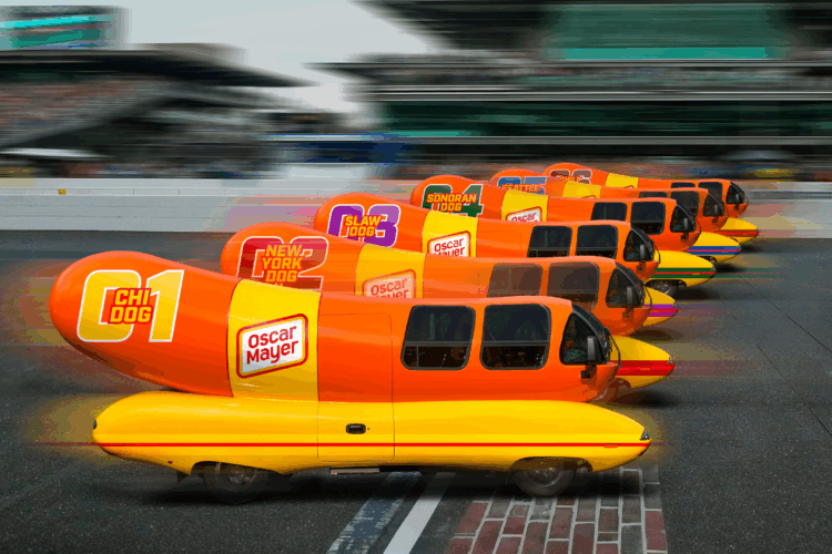 Watch Oscar Mayer Wienermobiles Race Around the Indy 500 Oval