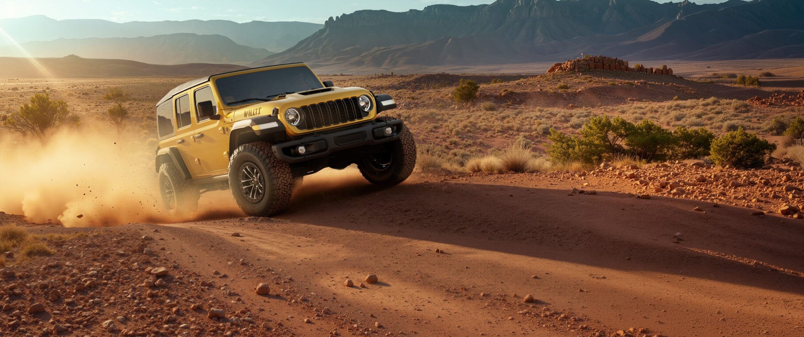 Jeep Wrangler Willys 392 Pairs Goldilocks Paint with a 6.4-Liter V-8