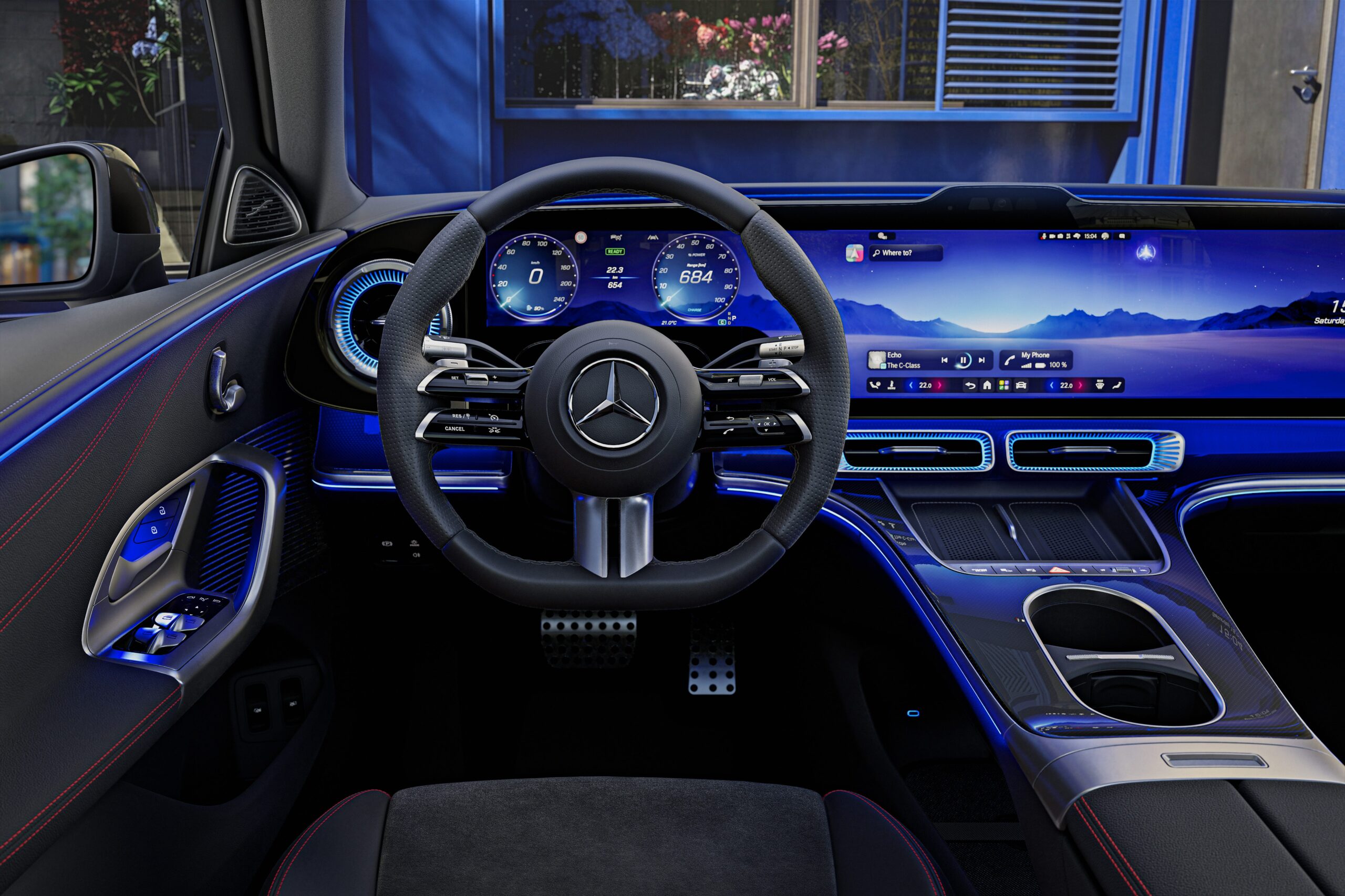 Mercedes Shows C-Class EV’s Screen-Laden Cabin Before Full Reveal