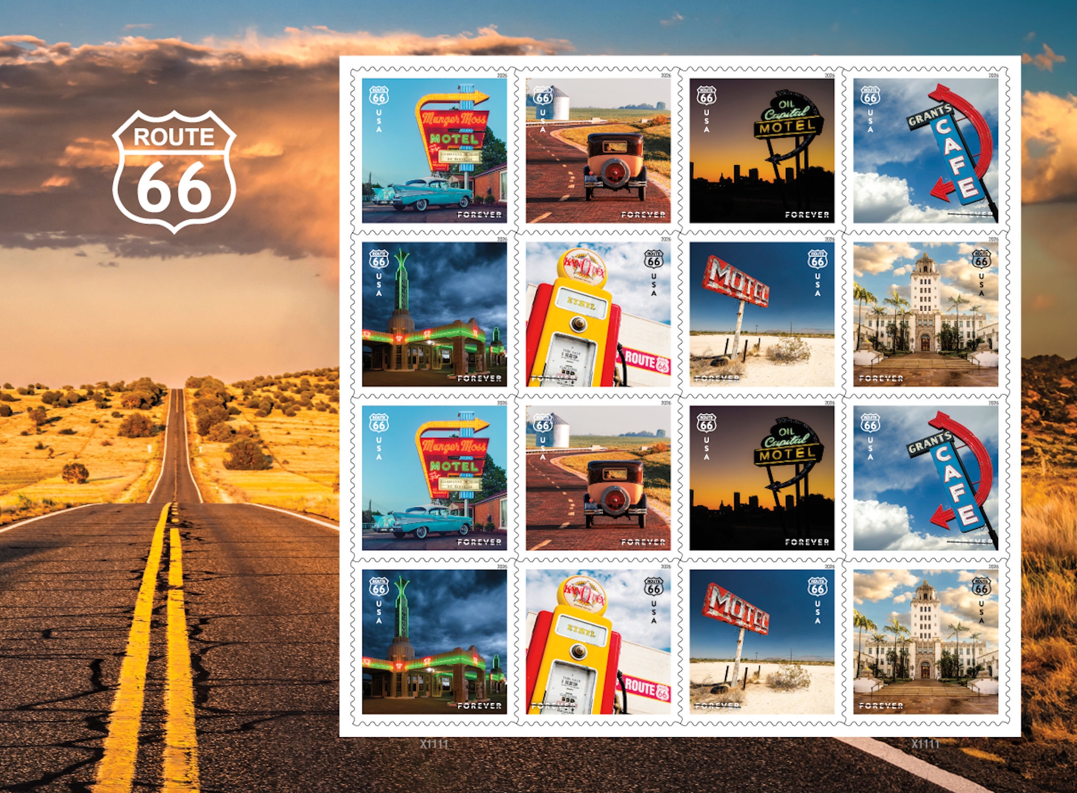 USPS Celebrates 100 Years of Route 66 with a Special Set of Stamps